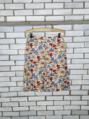 • NWT White Stag Women's Floral Midi Twill Pleated Skirt Size 10 Multicolor